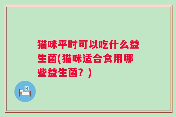 猫咪平时可以吃什么益生菌(猫咪适合食用哪些益生菌？)