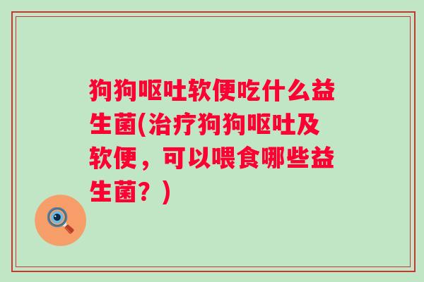 狗狗软便吃什么益生菌(狗狗及软便,可以喂食哪些益生菌?) 狗狗软便吃什么益生菌(狗狗及软便,可以喂食哪些益生菌?)
