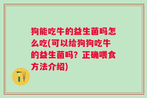 狗能吃牛的益生菌吗怎么吃(可以给狗狗吃牛的益生菌吗?正确喂食方法介绍) 狗能吃牛的益生菌吗怎么吃(可以给狗狗吃牛的益生菌吗?正确喂食方法介绍)