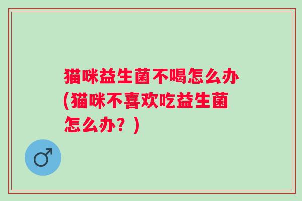 猫咪益生菌不喝怎么办(猫咪不喜欢吃益生菌怎么办?) 猫咪益生菌不喝怎么办(猫咪不喜欢吃益生菌怎么办?)