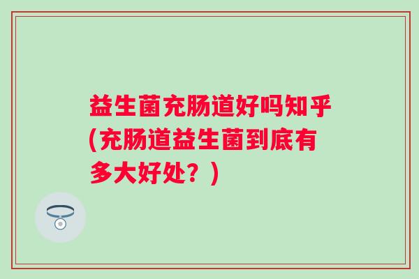 益生菌充肠道好吗知乎(充肠道益生菌到底有多大好处?) 益生菌充肠道好吗知乎(充肠道益生菌到底有多大好处?)