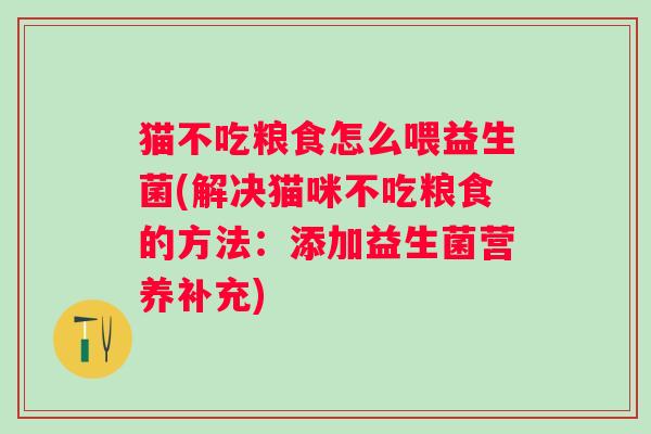 猫不吃粮食怎么喂益生菌(解决猫咪不吃粮食的方法：添加益生菌营养补充)