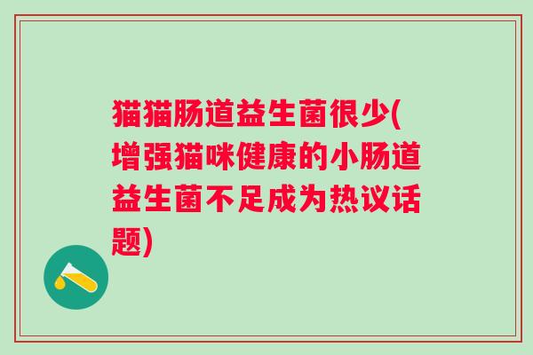 猫猫肠道益生菌很少(增强猫咪健康的小肠道益生菌不足成为热议话题)