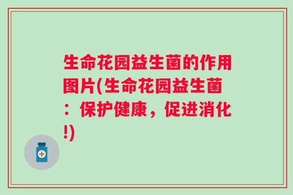 生命花园益生菌的作用图片(生命花园益生菌：保护健康，促进消化!)