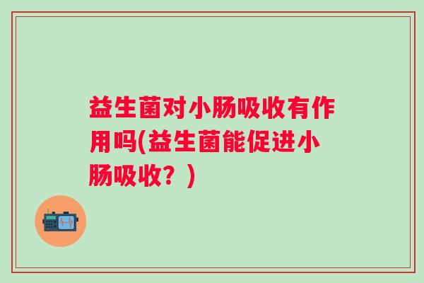 益生菌对小肠吸收有作用吗(益生菌能促进小肠吸收？)