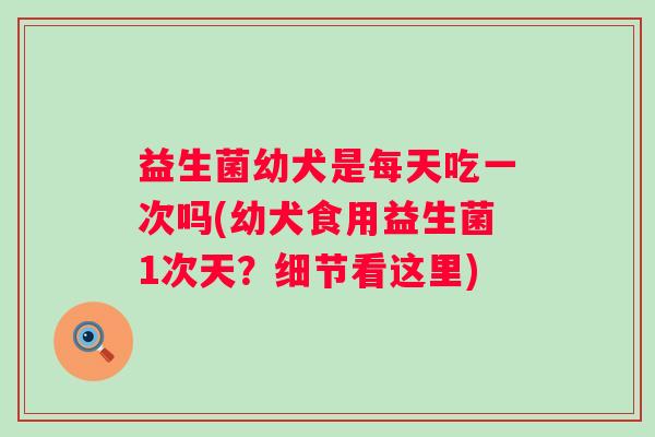 益生菌幼犬是每天吃一次吗(幼犬食用益生菌1次天？细节看这里)