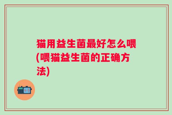 猫用益生菌好怎么喂(喂猫益生菌的正确方法)