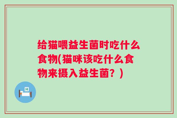 给猫喂益生菌时吃什么食物(猫咪该吃什么食物来摄入益生菌?) 给猫喂益生菌时吃什么食物(猫咪该吃什么食物来摄入益生菌?)
