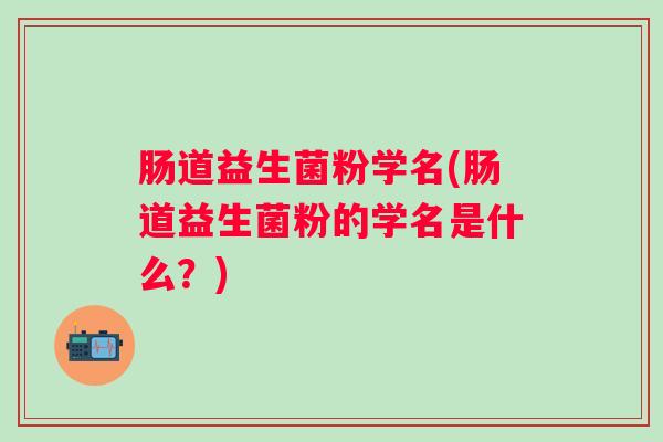 肠道益生菌粉学名(肠道益生菌粉的学名是什么？)