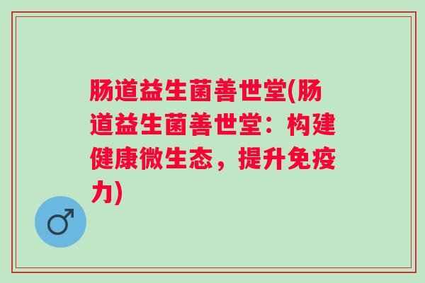 肠道益生菌善世堂(肠道益生菌善世堂：构建健康微生态，提升力)