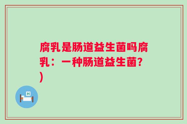 腐乳是肠道益生菌吗腐乳：一种肠道益生菌？)