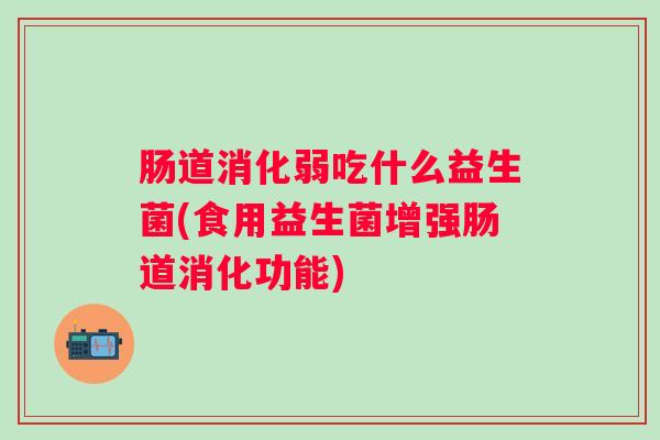 肠道消化弱吃什么益生菌(食用益生菌增强肠道消化功能)