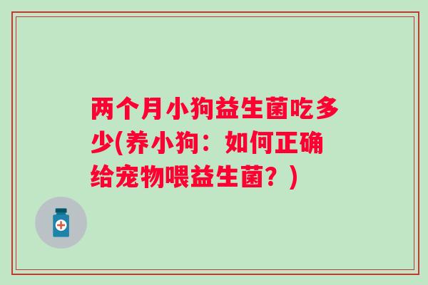 两个月小狗益生菌吃多少(养小狗：如何正确给宠物喂益生菌？)