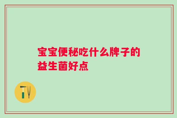 宝宝吃什么牌子的益生菌好点