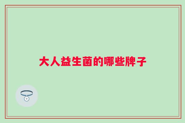 大人益生菌的哪些牌子