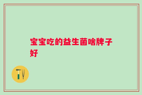 宝宝吃的益生菌啥牌子好