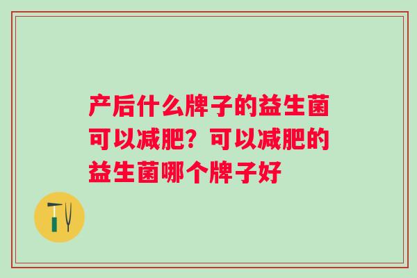 产后什么牌子的益生菌可以？可以的益生菌哪个牌子好
