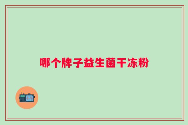 哪个牌子益生菌干冻粉