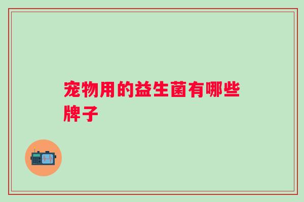 宠物用的益生菌有哪些牌子