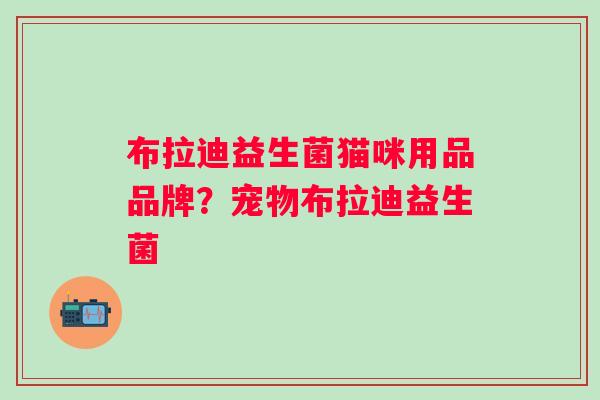 布拉迪益生菌猫咪用品品牌？宠物布拉迪益生菌