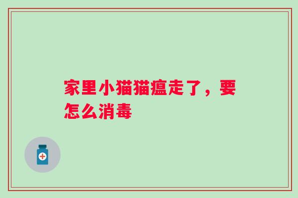 家里小猫猫瘟走了,要怎么消毒 家里小猫猫瘟走了,要怎么消毒