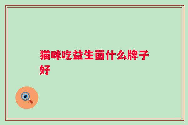 猫咪吃益生菌什么牌子好