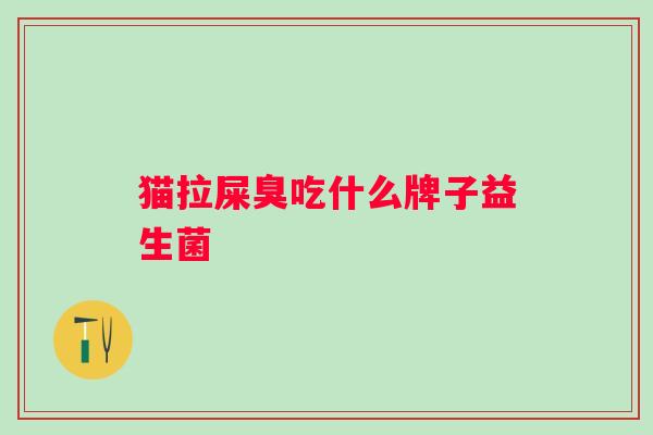猫拉屎臭吃什么牌子益生菌