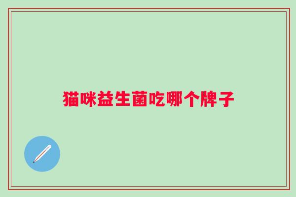 猫咪益生菌吃哪个牌子