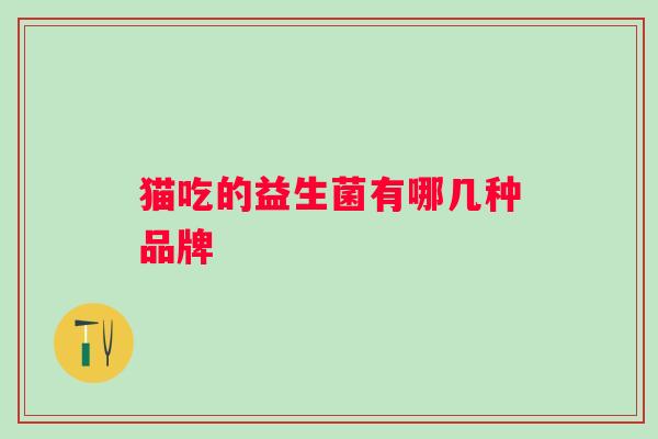 猫吃的益生菌有哪几种品牌