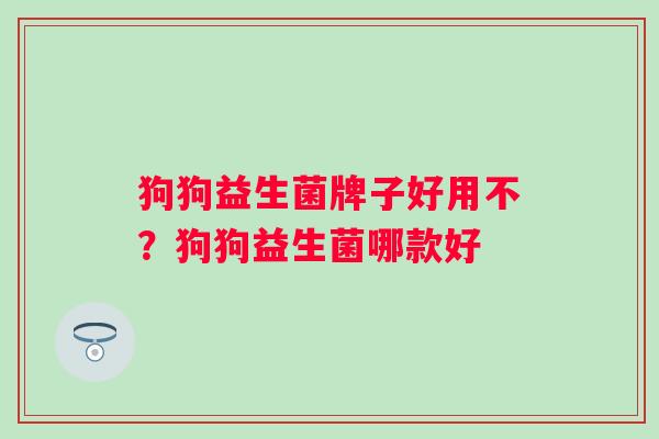 狗狗益生菌牌子好用不?狗狗益生菌哪款好 狗狗益生菌牌子好用不?狗狗益生菌哪款好
