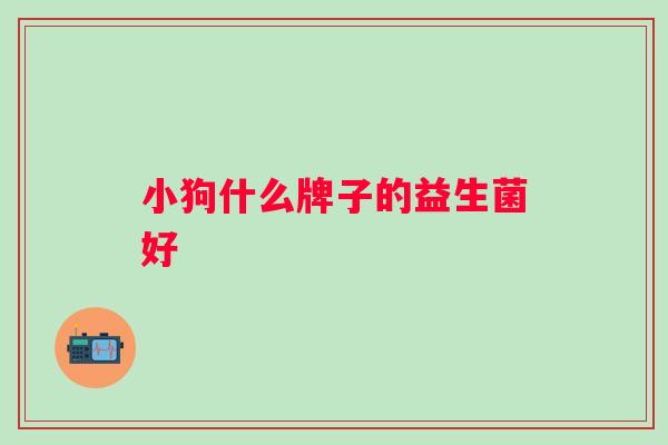 小狗什么牌子的益生菌好