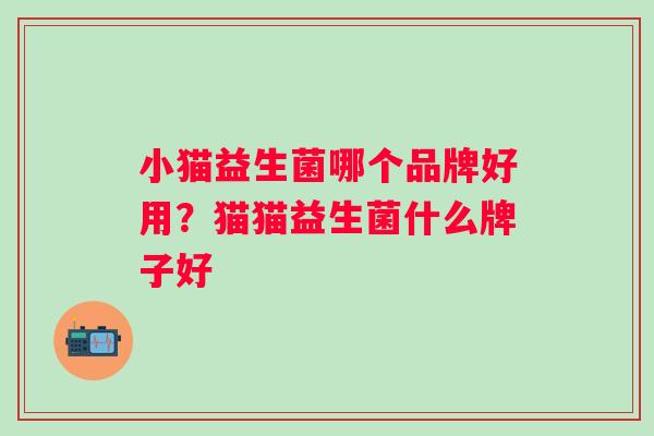 小猫益生菌哪个品牌好用？猫猫益生菌什么牌子好