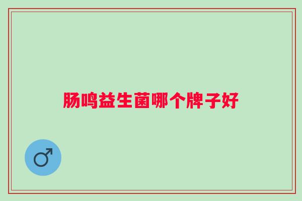 肠鸣益生菌哪个牌子好