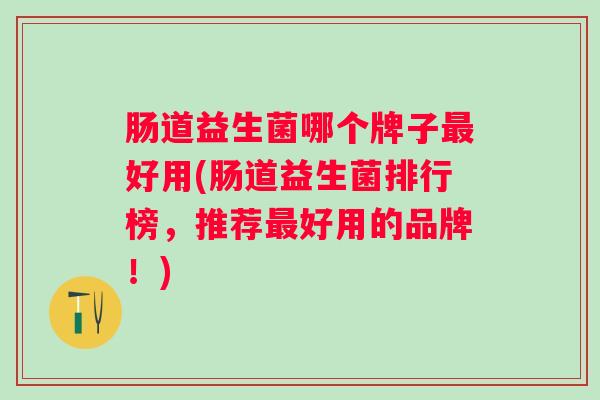 肠道益生菌哪个牌子最好用(肠道益生菌排行榜，推荐最好用的品牌！)