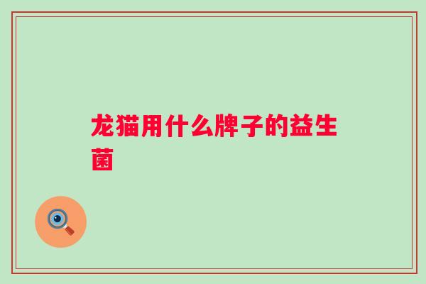 龙猫用什么牌子的益生菌 龙猫用什么牌子的益生菌