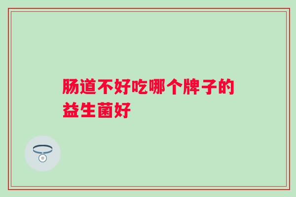 肠道不好吃哪个牌子的益生菌好 肠道不好吃哪个牌子的益生菌好