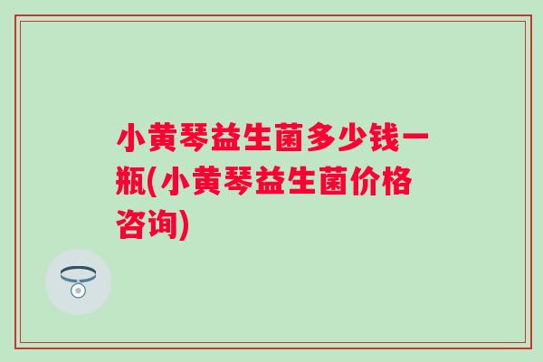 小黄琴益生菌多少钱一瓶(小黄琴益生菌价格咨询)