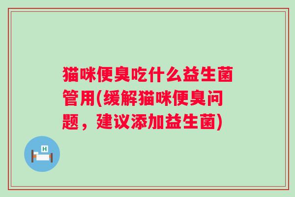 猫咪便臭吃什么益生菌管用(缓解猫咪便臭问题,建议添加益生菌) 猫咪便臭吃什么益生菌管用(缓解猫咪便臭问题,建议添加益生菌)