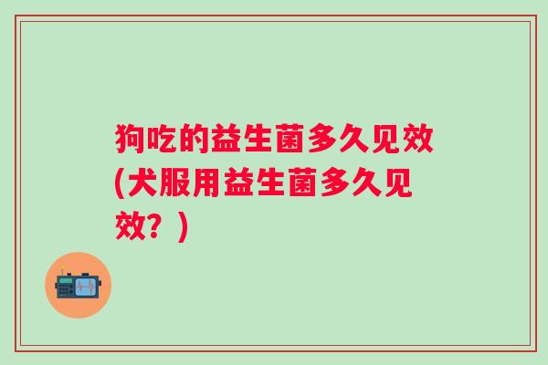 狗吃的益生菌多久见效(犬服用益生菌多久见效?) 狗吃的益生菌多久见效(犬服用益生菌多久见效?)