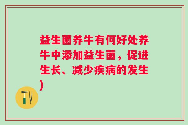 益生菌养牛有何好处养牛中添加益生菌，促进生长、减少的发生)