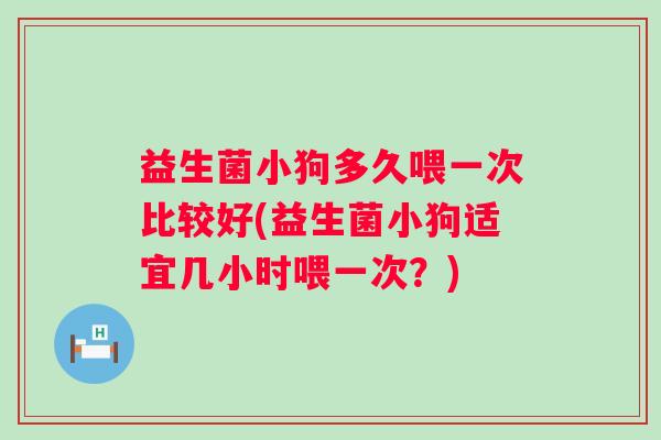 益生菌小狗多久喂一次比较好(益生菌小狗适宜几小时喂一次？)