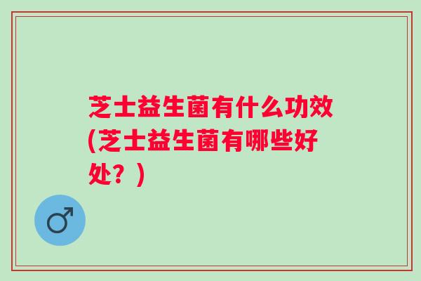 芝士益生菌有什么功效(芝士益生菌有哪些好处？)
