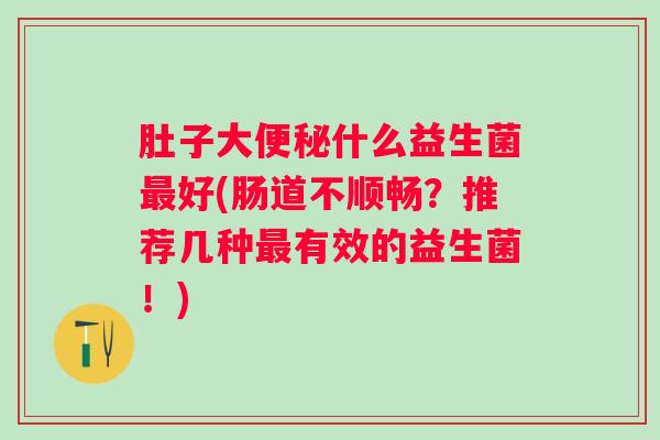 肚子大什么益生菌好(肠道不顺畅？推荐几种有效的益生菌！)