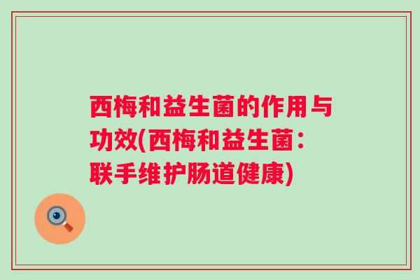 西梅和益生菌的作用与功效(西梅和益生菌:联手维护肠道健康) 西梅和益生菌的作用与功效(西梅和益生菌:联手维护肠道健康)
