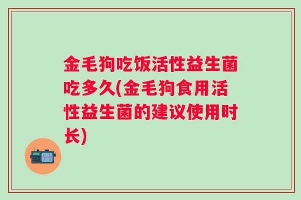 金毛狗吃饭活性益生菌吃多久(金毛狗食用活性益生菌的建议使用时长)