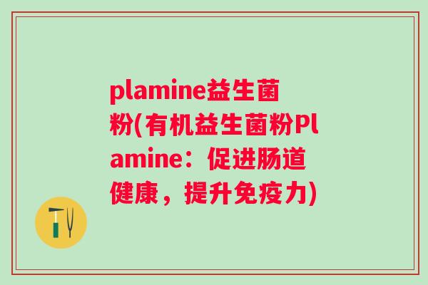 plamine益生菌粉(有机益生菌粉Plamine:促进肠道健康,提升力) plamine益生菌粉(有机益生菌粉Plamine:促进肠道健康,提升力)