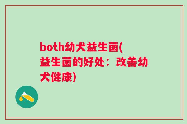 both幼犬益生菌(益生菌的好处:改善幼犬健康) both幼犬益生菌(益生菌的好处:改善幼犬健康)