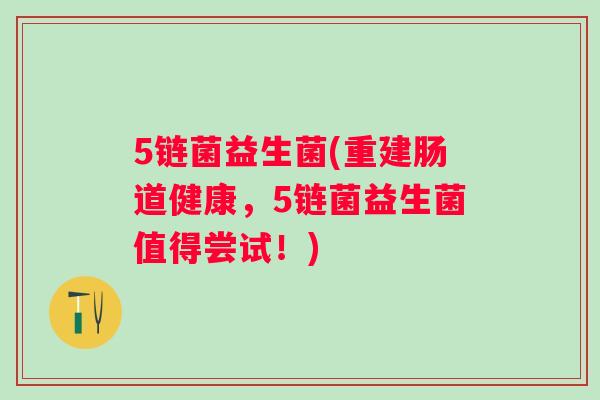 5链菌益生菌(重建肠道健康，5链菌益生菌值得尝试！)