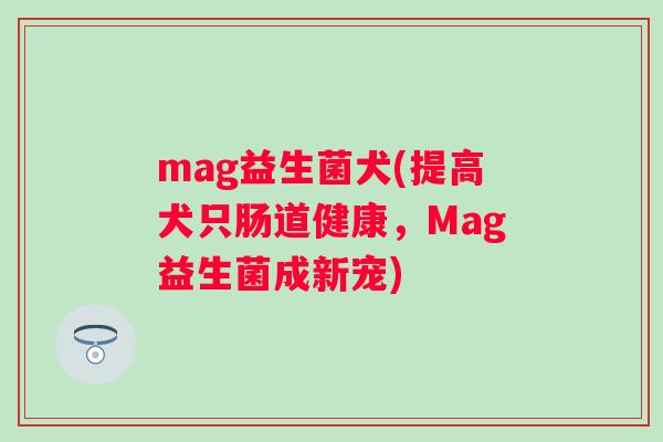 mag益生菌犬(提高犬只肠道健康,Mag益生菌成新宠) mag益生菌犬(提高犬只肠道健康,Mag益生菌成新宠)