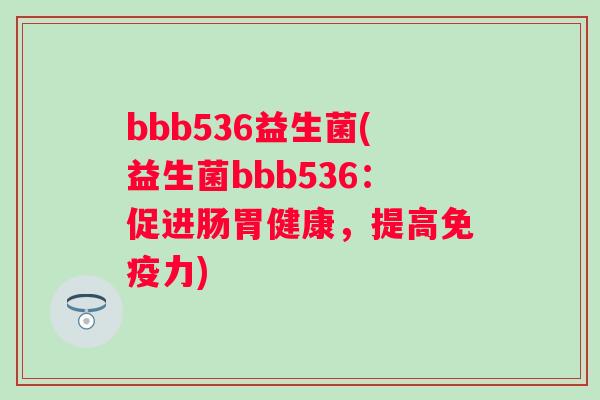 bbb536益生菌(益生菌bbb536：促进肠胃健康，提高力)